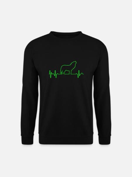 Wolf Herzschlag - Unisex Pullover - Schwarz
