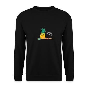 Ananas à la retraite - Sweat-shirt Unisexe - noir - Devant - Alina (178cm) & Michal (187cm)