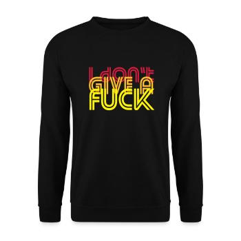 i do not give a fuck - Unisex Sweatshirt - black - Front - Alina (178cm) & Michal (187cm)
