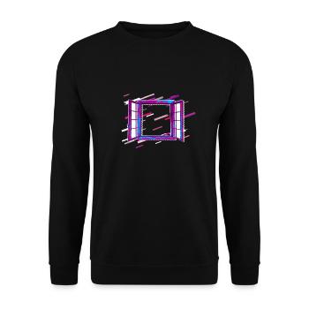 Fenêtre ouverte 80 Retro Violet - Sweat-shirt Unisexe - noir - Devant - Alina (178cm) & Michal (187cm)