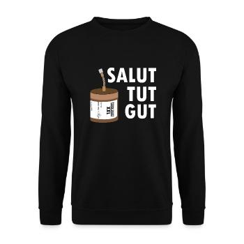 Pyro salut does well fireworks - Unisex Sweatshirt - black - Front - Alina (178cm) & Michal (187cm)