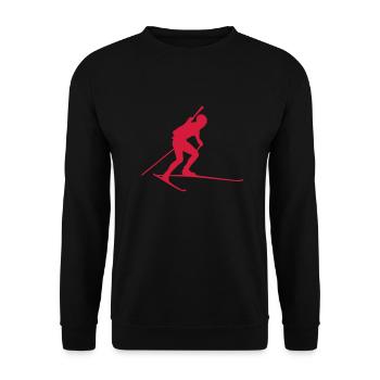 biathlon ski fond course silhouette1 - Sweat-shirt Unisexe - noir - Devant - Alina (178cm) & Michal (187cm)