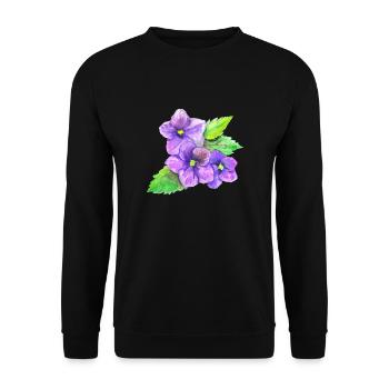 Three Violets - Unisex Sweatshirt - black - Front - Alina (178cm) & Michal (187cm)