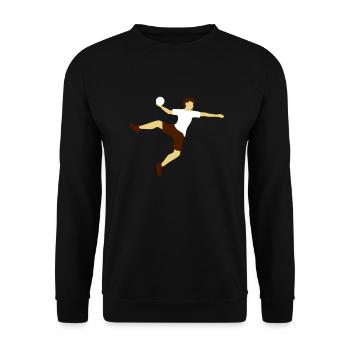 handball ball werfen punkten springen einwurf vere - Unisex Pullover - Schwarz - Vorne - Alina (178cm) & Michal (187cm)