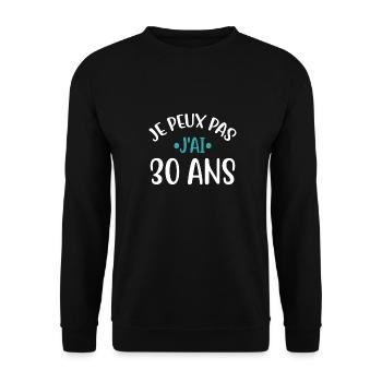 J'ai 30 ans cadeau - Sweat-shirt Unisexe - noir - Devant - Alina (178cm) & Michal (187cm)