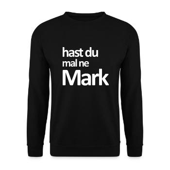 Hast du mal ne Mark Geschenkidee - Unisex Pullover - Schwarz - Vorne - Alina (178cm) & Michal (187cm)