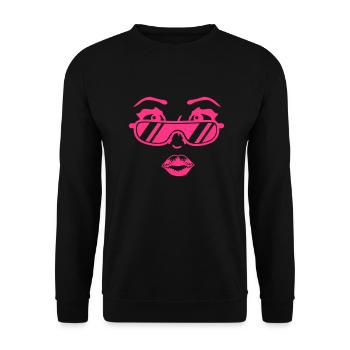 Hot cool sunglasses girl woman pink - Unisex Sweatshirt - black - Front - Alina (178cm) & Michal (187cm)