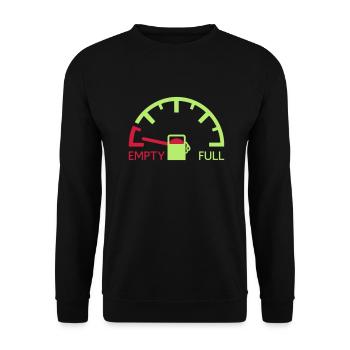 tachometer tacho anzeige leer nachtanken auftanken - Unisex Pullover - Schwarz - Vorne - Alina (178cm) & Michal (187cm)