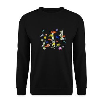 Poissons - Sweat-shirt Unisexe - noir - Devant - Alina (178cm) & Michal (187cm)