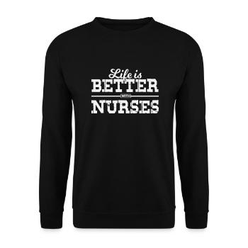 Infirmière infirmière hospitalière - Sweat-shirt Unisexe - noir - Devant - Alina (178cm) & Michal (187cm)