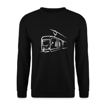Train Locomotive Tram Elevated Railway Subway Symbol - Unisex Sweatshirt - black - Front - Alina (178cm) & Michal (187cm)