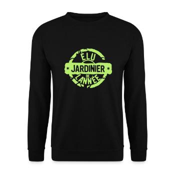 jardinier elu annee tampon meilleurs - Sweat-shirt Unisexe - noir - Devant - Alina (178cm) & Michal (187cm)
