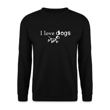 DOG: I love dogs - Unisex Sweatshirt - black - Front - Alina (178cm) & Michal (187cm)