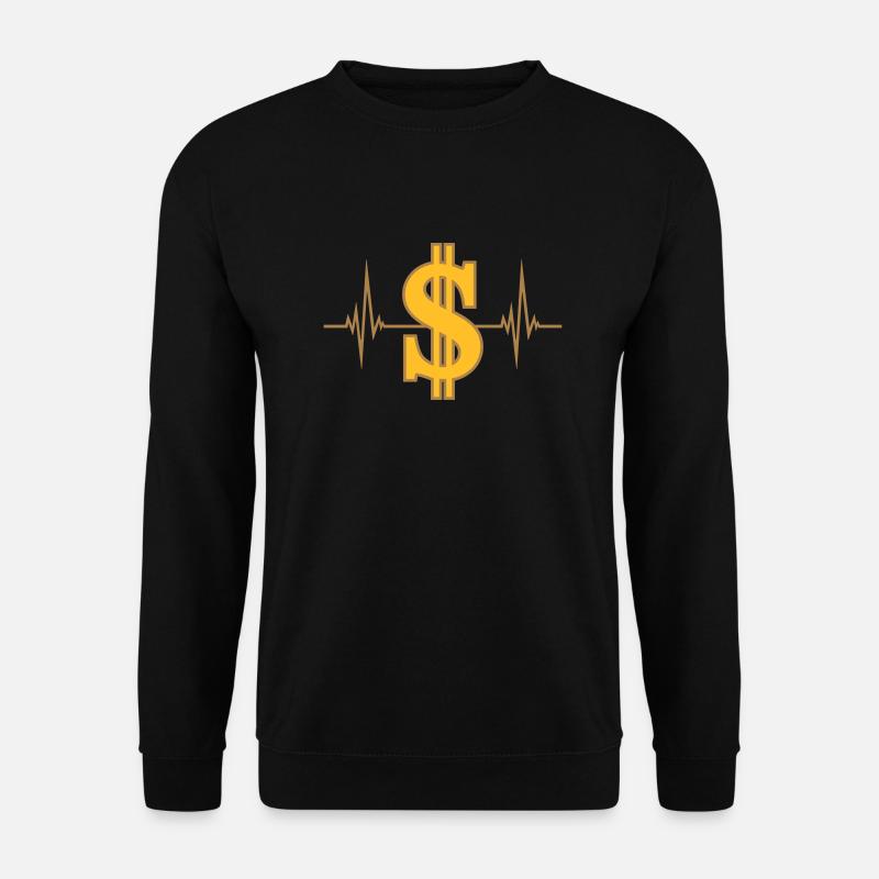 Herzschlag Dollar Puls - Unisex Pullover - Schwarz