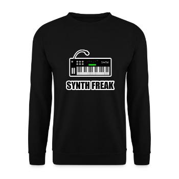 Synth Freak Keyboarder Musiker Music Design - Unisex Pullover - Schwarz - Vorne - Alina (178cm) & Michal (187cm)
