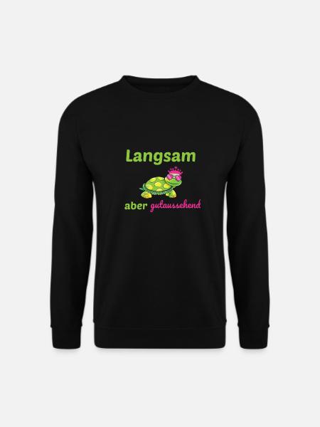 Joggen Schildkröte Krone langsam aber gutaussehend - Unisex Pullover - Schwarz