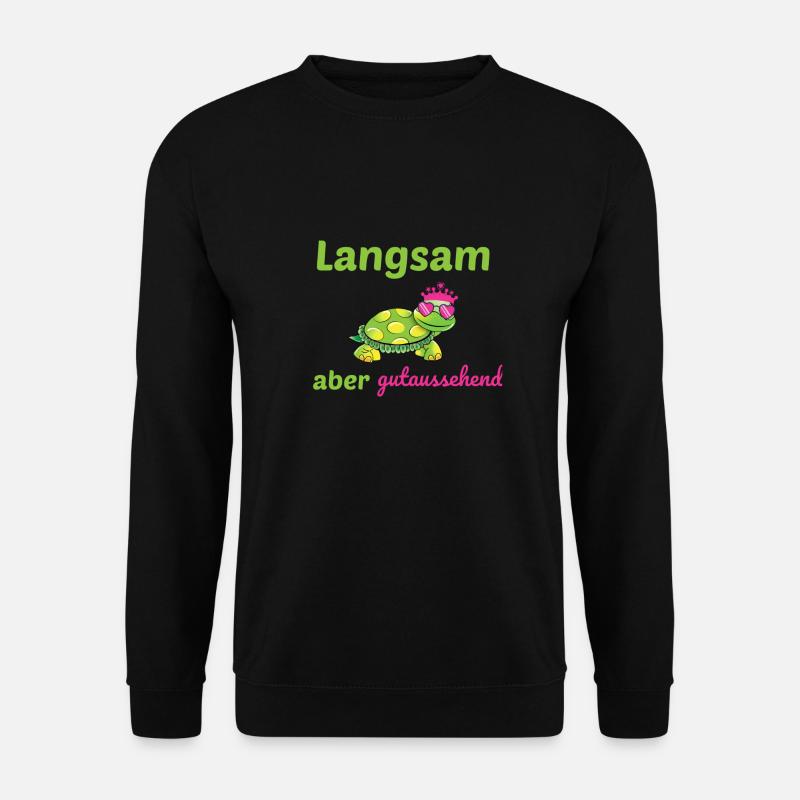 Joggen Schildkröte Krone langsam aber gutaussehend - Unisex Pullover - Schwarz