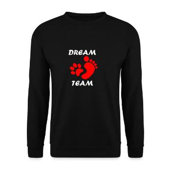 Dream team - dog man - Unisex Sweatshirt - black - Front - Alina (178cm) & Michal (187cm)