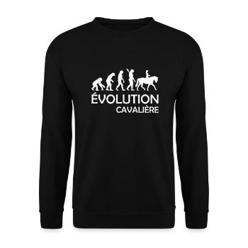 évolution cavalière - Sweat-shirt Unisexe - noir - Devant - Alina (178cm) & Michal (187cm)