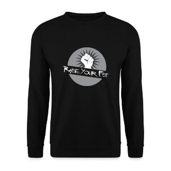 Heben Sie die Faust - Unisex Pullover - Schwarz - Vorne - Alina (178cm) & Michal (187cm)