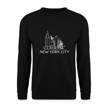 New York - Unisex Pullover - Schwarz - Vorne - Alina (178cm) & Michal (187cm)
