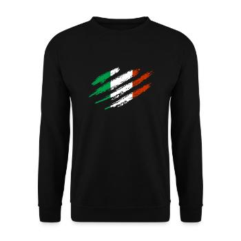Italy Flag Scratch Claws Cut Rome Pisa Country - Unisex Sweatshirt - black - Front - Alina (178cm) & Michal (187cm)