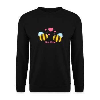 La mienne d’abeille. Abeille ma Valentine - Sweat-shirt Unisexe - noir - Devant - Alina (178cm) & Michal (187cm)