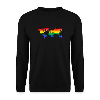lgbt world map csd rainbow aesthetic gay pride - Unisex Sweatshirt - black - Front - Alina (178cm) & Michal (187cm)
