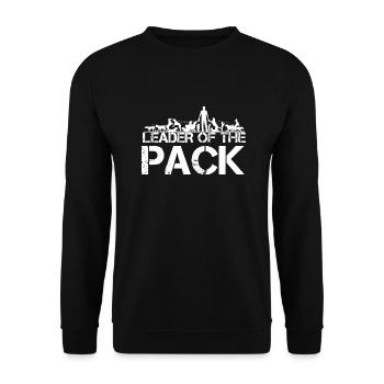 Leader of the Pack / Dog Handler / Gassi - Unisex Sweatshirt - black - Front - Alina (178cm) & Michal (187cm)