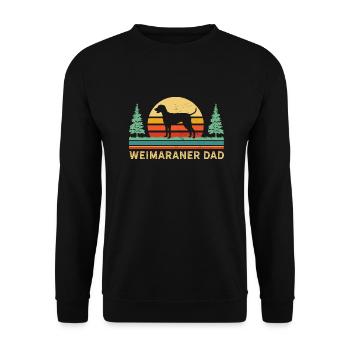 Weimaraner Papa Shirt Retro Weimaraner Hund T-Shirt - Unisex Pullover - Schwarz - Vorne - Alina (178cm) & Michal (187cm)