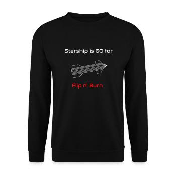 Starship-like Wireframe is Ready for Flip n' Burn - Unisex Sweatshirt - black - Front - Alina (178cm) & Michal (187cm)