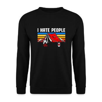 Camping Vintage I hate People Tente - Sweat-shirt Unisexe - noir - Devant - Alina (178cm) & Michal (187cm)
