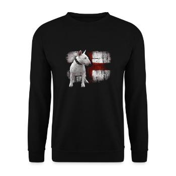 English Bullterrier Love - Unisex Pullover - Schwarz - Vorne - Alina (178cm) & Michal (187cm)