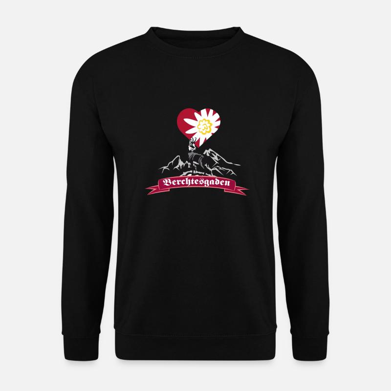 Berchtesgaden Watzmann Gams Herz - Unisex Pullover - Schwarz