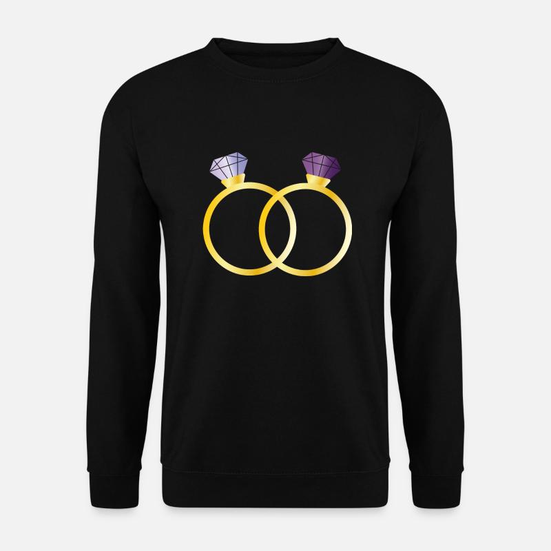 Deux bagues avec diamants violets - Sweat-shirt Unisexe - noir