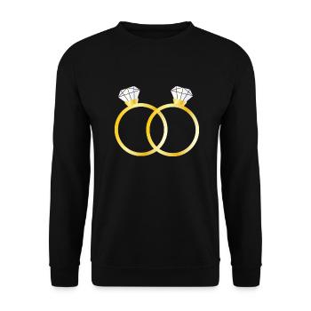 Two diamond rings - Unisex Sweatshirt - black - Front - Alina (178cm) & Michal (187cm)