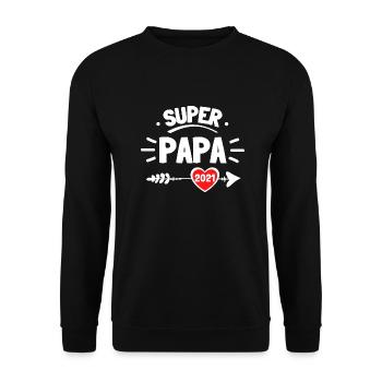 Super Papa 2021 Cadeau Fêtes Des Pères Je Suis Un - Sweat-shirt Unisexe - noir - Devant - Alina (178cm) & Michal (187cm)