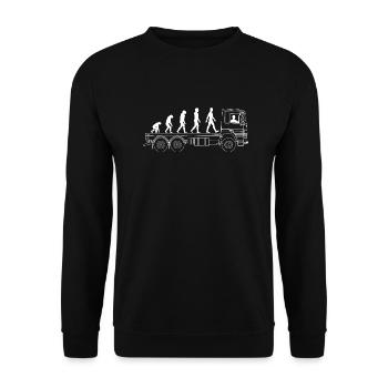 Truck driver Truck driver Truck driver Evolution - Unisex Sweatshirt - black - Front - Alina (178cm) & Michal (187cm)