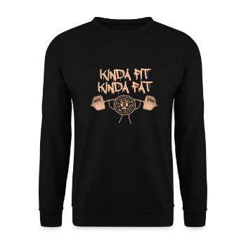 Kinda fat gift pizza pizza lovers pizzeria - Unisex Sweatshirt - black - Front - Alina (178cm) & Michal (187cm)