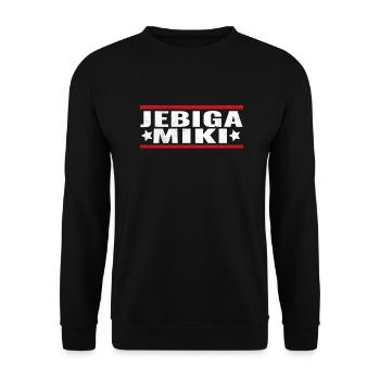 Jebiga Miki Design - Unisex Pullover - Schwarz - Vorne - Alina (178cm) & Michal (187cm)