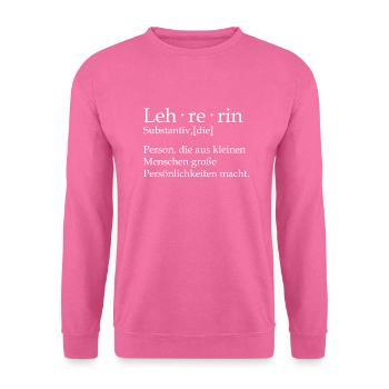 Lehrerin person, die aus kleinen menschen große - Unisex Pullover - Pink - Vorne