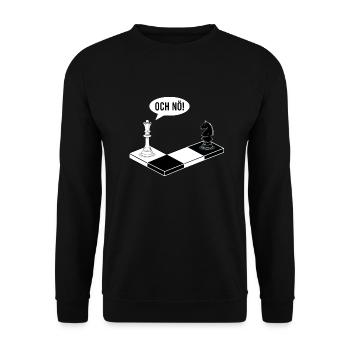 Lustiges Schach Geschenk Schachspieler Schachspiel - Unisex Pullover - Schwarz - Vorne - Alina (178cm) & Michal (187cm)