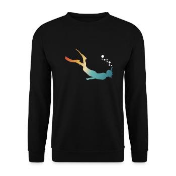 Apnoetauchen Freitaucher Geschenk für Taucher - Unisex Pullover - Schwarz - Vorne - Alina (178cm) & Michal (187cm)