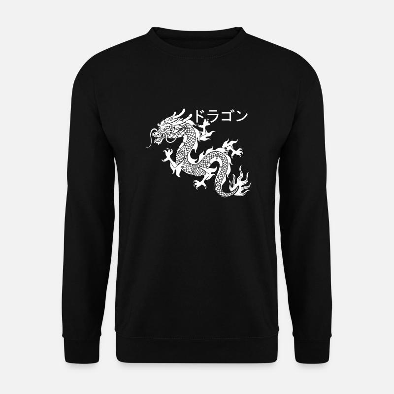 Dragon Japanischer Drache Kanji Aestethic - Unisex Pullover - Schwarz