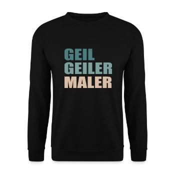 Maler Beruf Handwerk - Unisex Pullover - Schwarz - Vorne - Alina (178cm) & Michal (187cm)