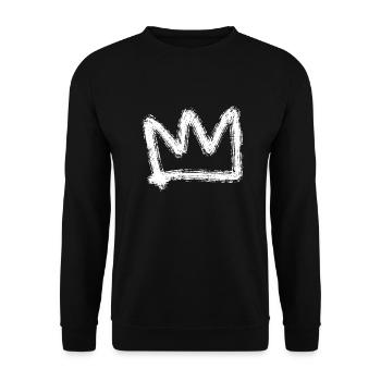 Krone weiß Graffiti - Unisex Pullover - Schwarz - Vorne - Alina (178cm) & Michal (187cm)