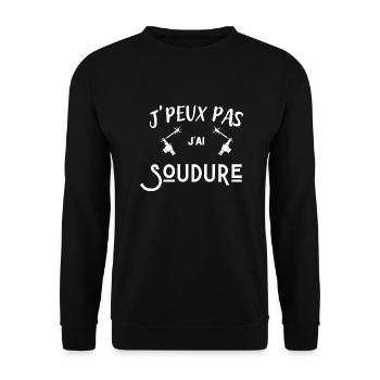 je peux pas j'ai soudure - Sweat-shirt Unisexe - noir - Devant - Alina (178cm) & Michal (187cm)