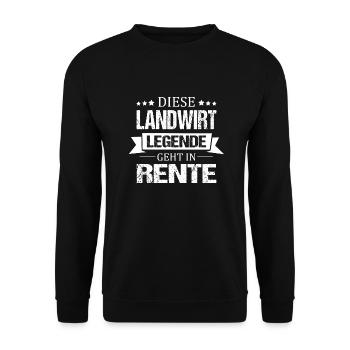 Landwirt Legende Rente Abschied Ruhestand Bauer - Unisex Pullover - Schwarz - Vorne - Alina (178cm) & Michal (187cm)