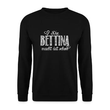 Bettina - Unisex Pullover - Schwarz - Vorne - Alina (178cm) & Michal (187cm)