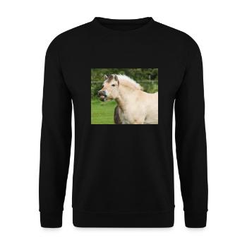 Horse. Pferd. - Unisex Pullover - Schwarz - Vorne - Alina (178cm) & Michal (187cm)